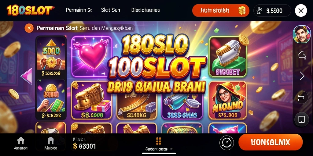 Screenshot gameplay utama 180SLOT menampilkan keseruan putaran slot.