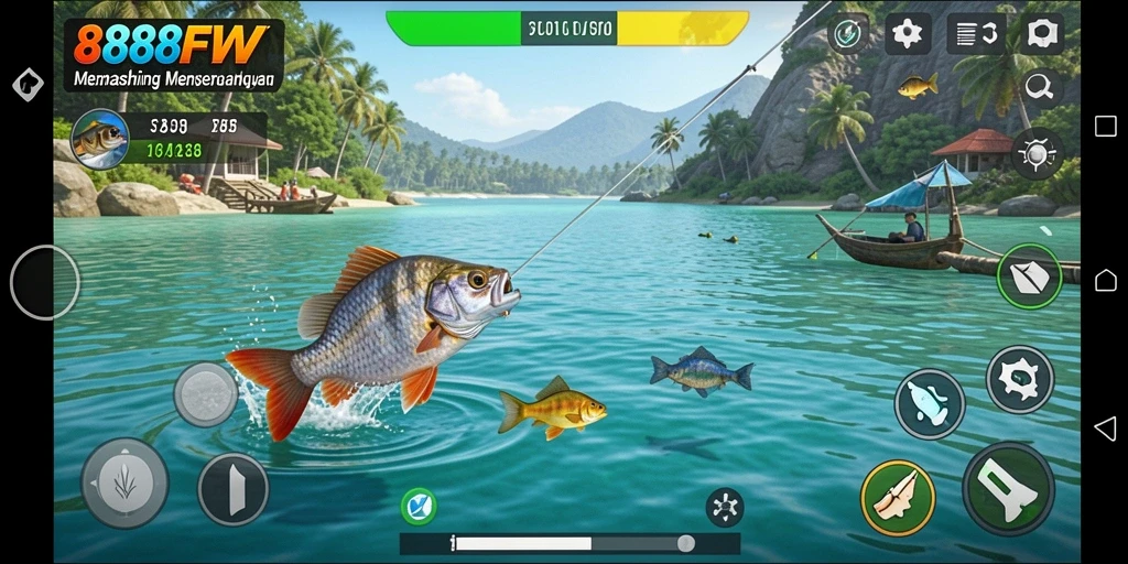 Tampilan menarik dari gameplay Fishing di 888FW.
