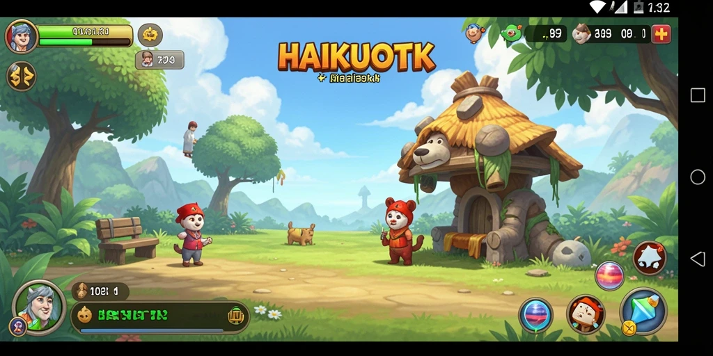 Tampilan seru gameplay HAIKUOTK yang penuh warna.