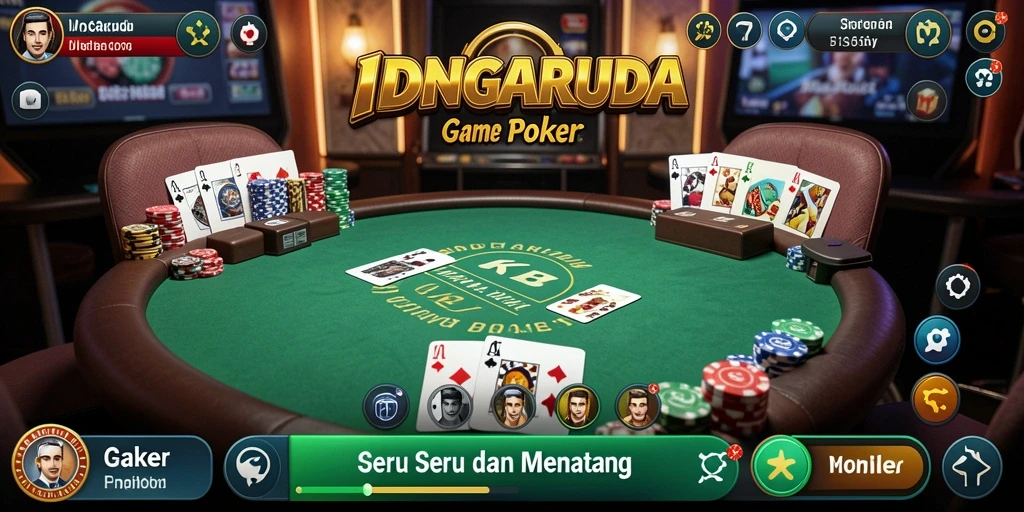 Tampilan gameplay menarik dari IDNGARUDA yang menampilkan aksi Poker.