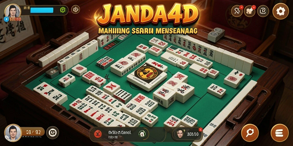 Tampilan gameplay JANDA4D dengan ubin-ubin Mahjong yang berwarna-warni.