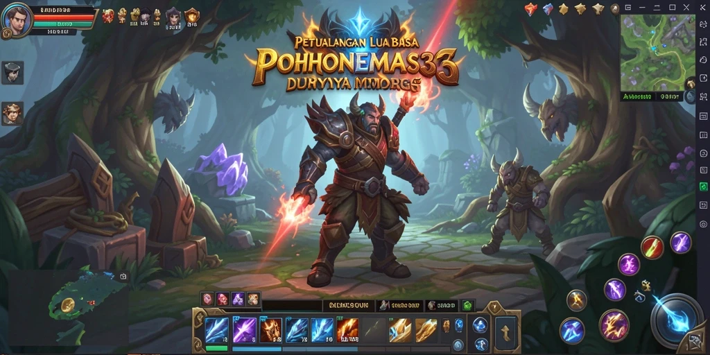 Gameplay epik dalam POHONEMAS33 dengan pertarungan yang seru.