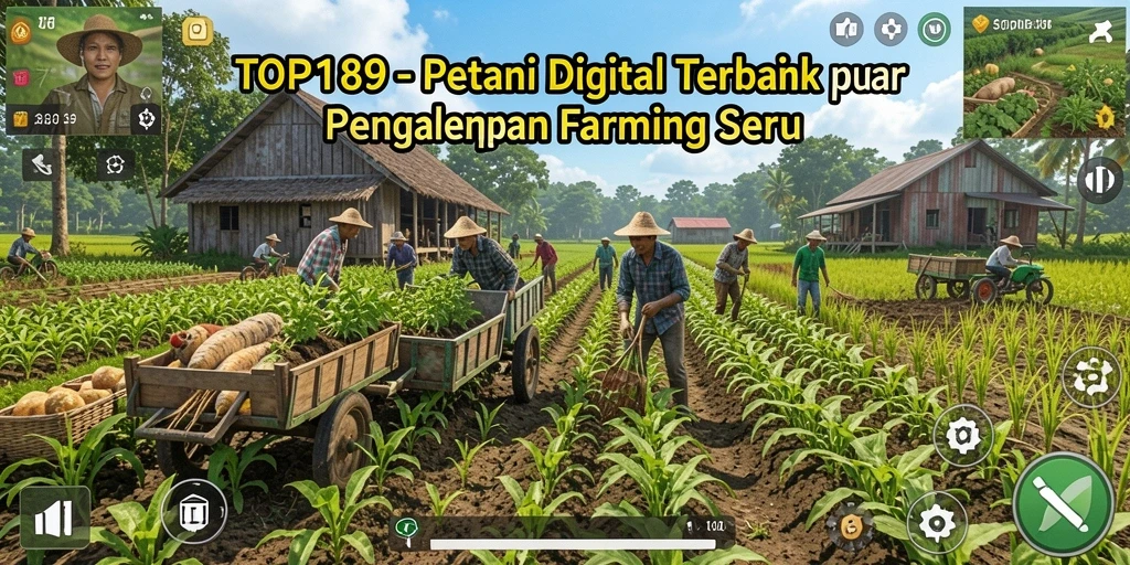 Screenshot gameplay TOPI189 menunjukkan taman indah dengan berbagai tanaman.